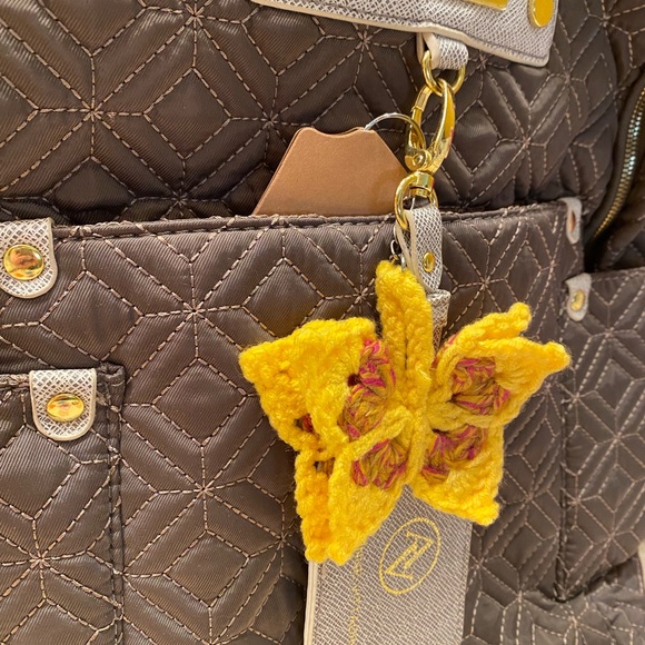 NWT Keychain Handmade Crochet 3D Butterfly key ring - Picture 2 of 2